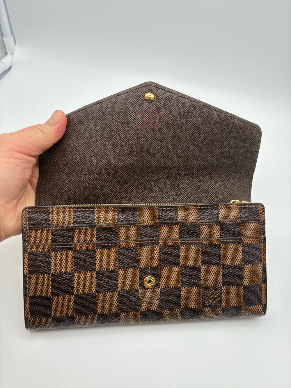 Louis vuitton damier ebene envelope Sarah wallet with COA - Picture 6 of 14